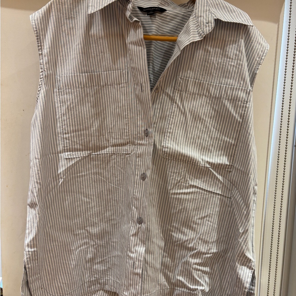 Banana Republic Striped Sleeveless Shirt